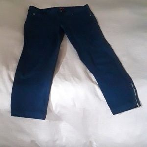BARBARA LESSER BLUE DENIM JEANS ANKLE LENGHT SIZE 14